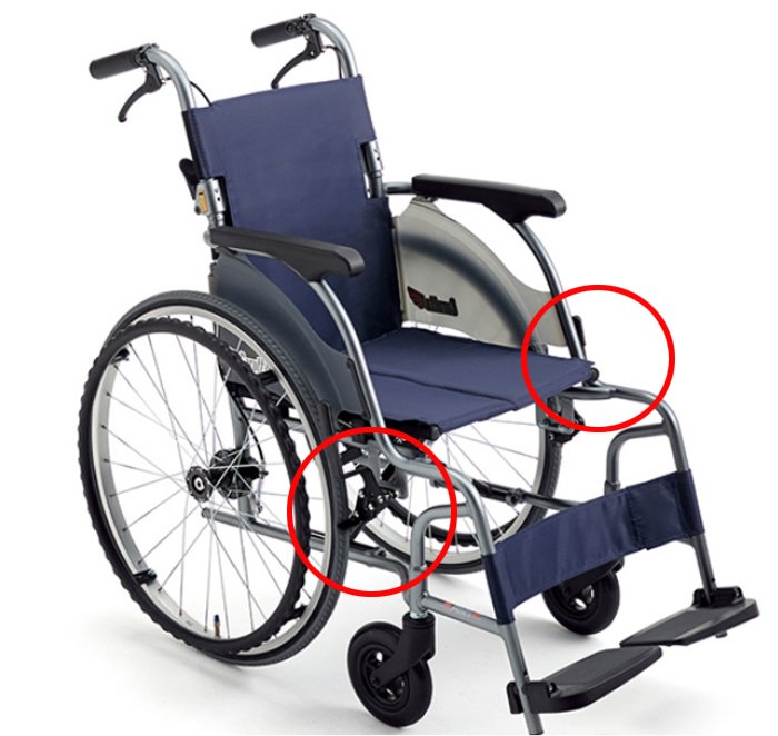 超軽量 自走用車椅子CRT-1 背折れ式・介助ブレーキ付・エアータイヤ