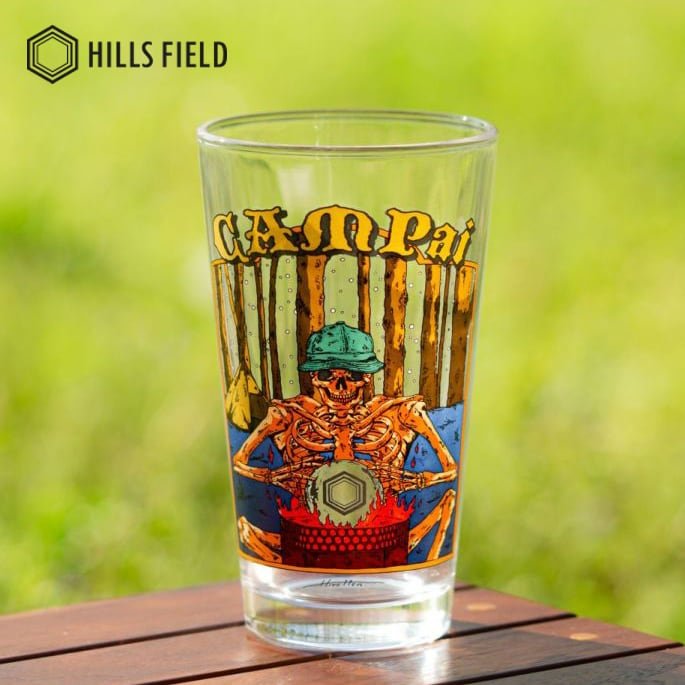 オリジナルパイントグラス -キャンプぁい- 480ml HILLS FIELD ヒルズ