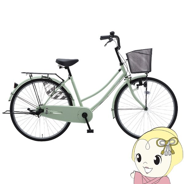 自転車 26インチ シャーベットグリーン 軽快車 シティサイクル