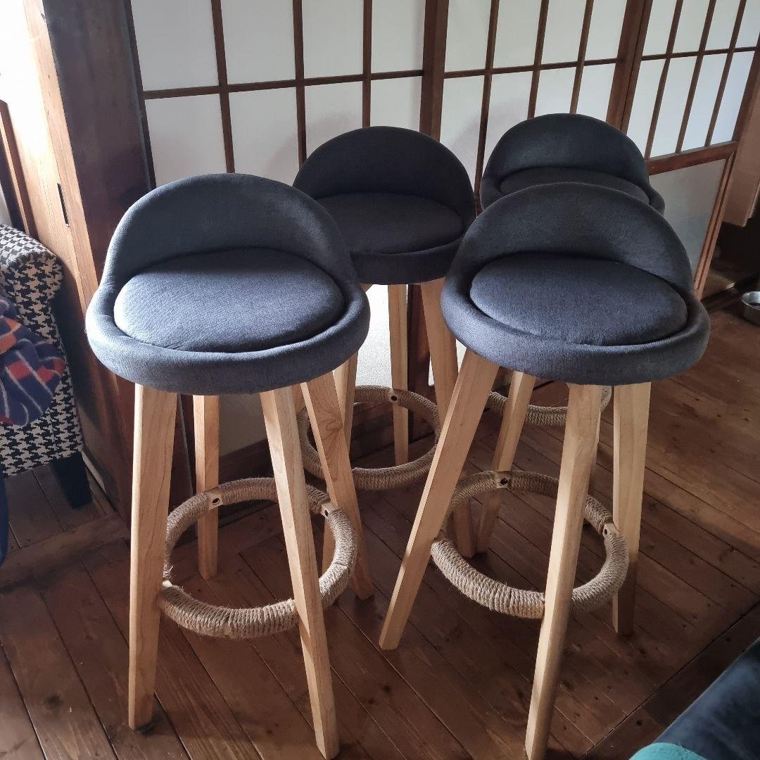 あ*い様 ４脚 カウンターチェア スツール木製 360度回転 足置き付き ハイチ 楽天市場】カウンターチェア 360度回転 足置き付き 木製 カウンター