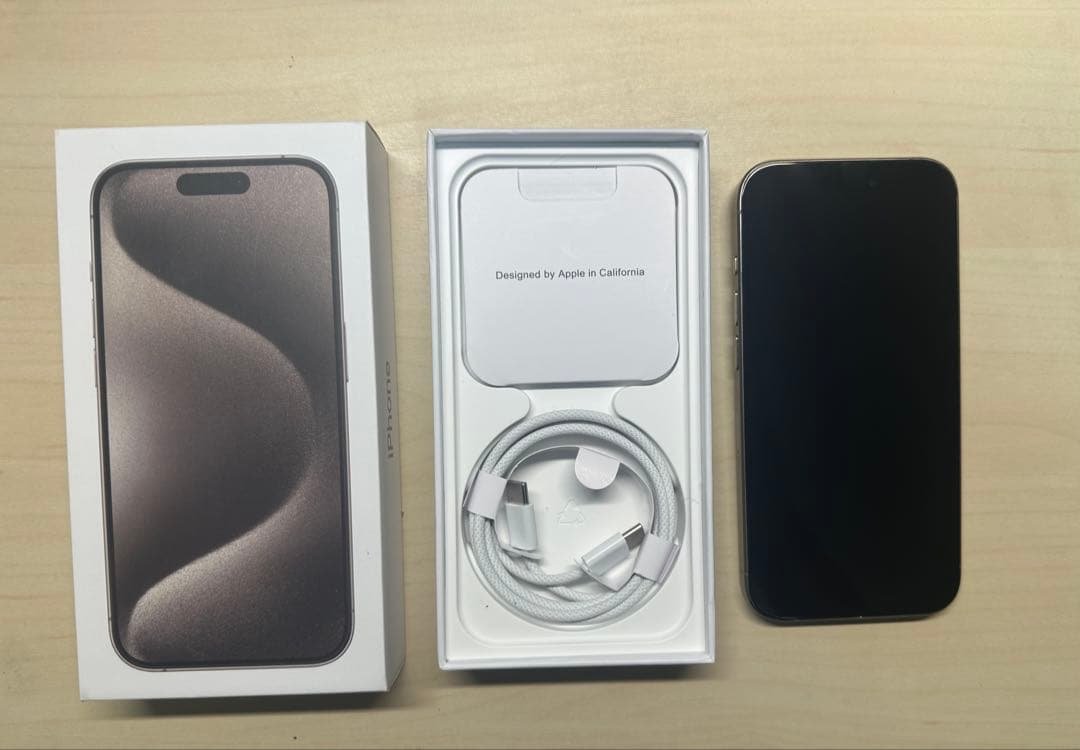 【美品】iPhone 15 Pro 128gb ナチュラルチタニウム 海外版 Refurbished iPhone 15 Pro 128GB - Blue Titanium (Unlocked) - Apple