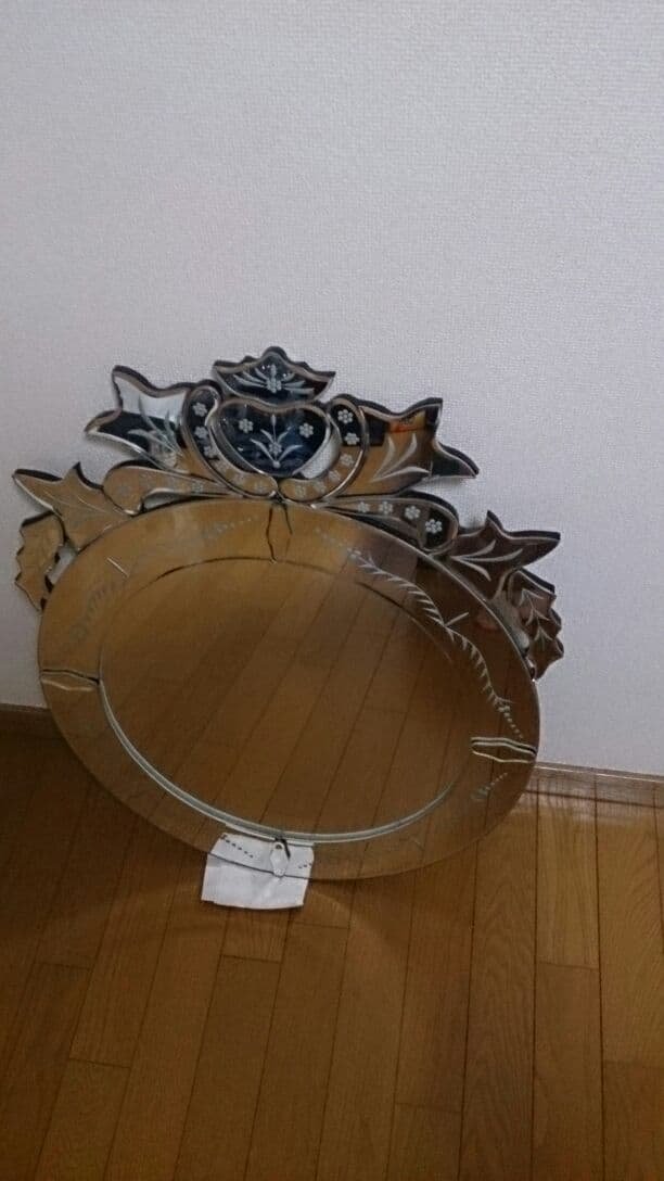 アンティーク ミラー  鏡 ボヘミアン   チェコ　ベネチア スタンドミラー.28 イタリアアンティークインテリア ベネチアンガラス 鏡